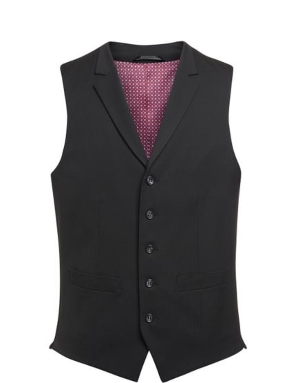 Men's Luxury Navy Tailored Dress Vest with Pattern Lining